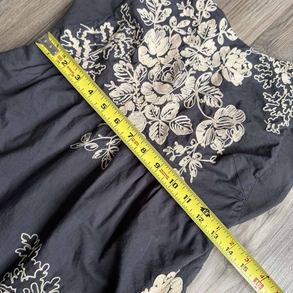 J.Crew Gray Cotton Embroidered Floral Sleeveless Shift Pocket Dress Sz‎ 2 - Picture 9 of 9